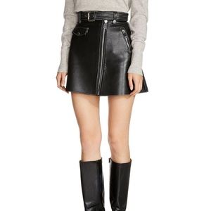 Maje Black Leather Skirt